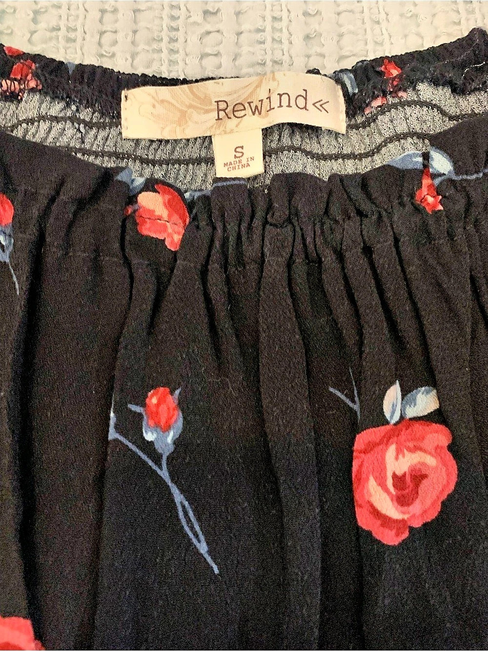 Rewind Floral Maxi-Midi Dress in Black & Red Size Small NWT - Picture 8 of 11